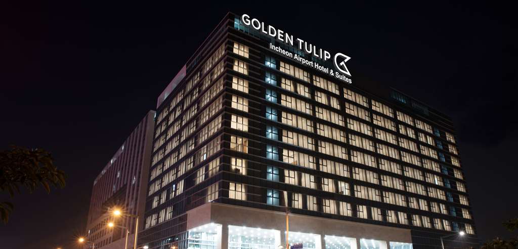 Golden Tulip Incheon Airport Hotel & Suites exterior at night