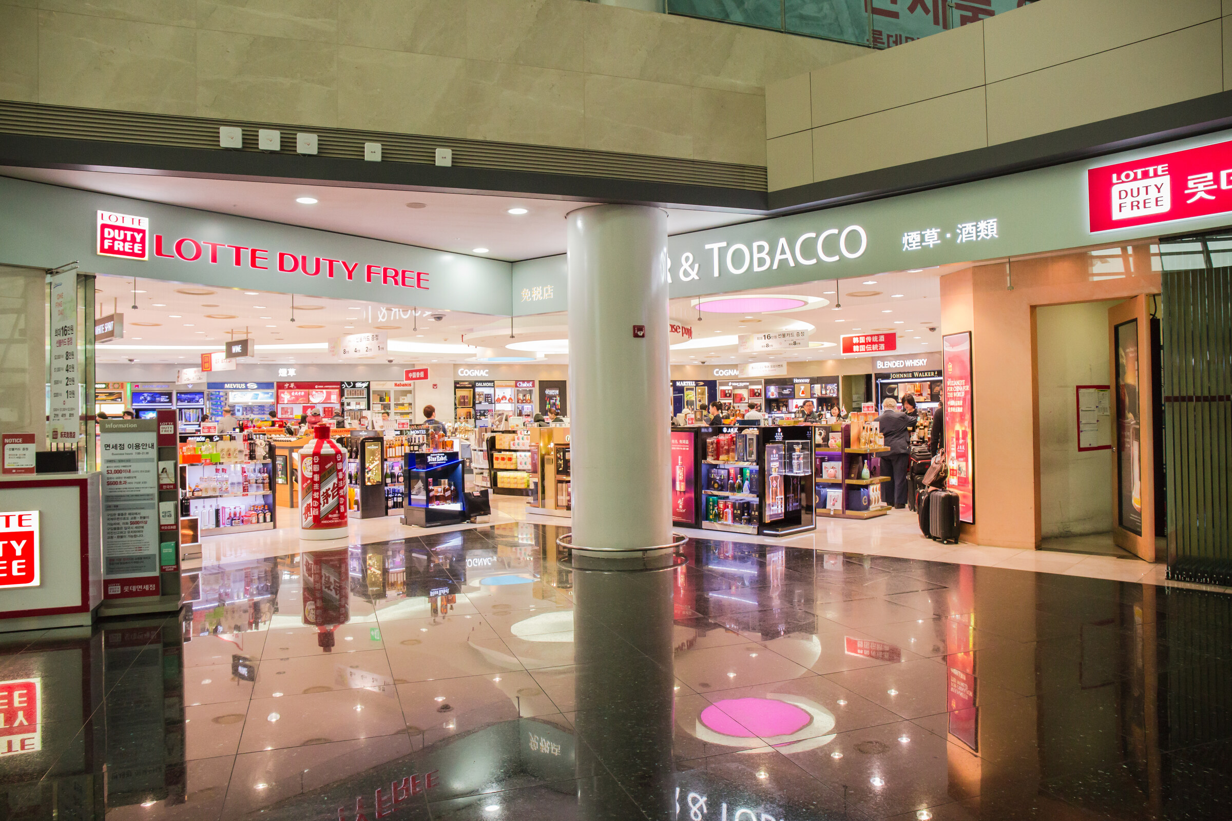 Duty-free shopping hall at Incheon International Airport